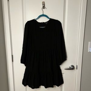 Madewell Puff Sleeve Ruffle Hem Mini Dress